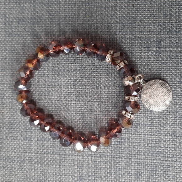 Bracelet Amber Crystal Tree of Life Charm Stretch Elastic Strength Symbol Pretty - Picture 3 of 3